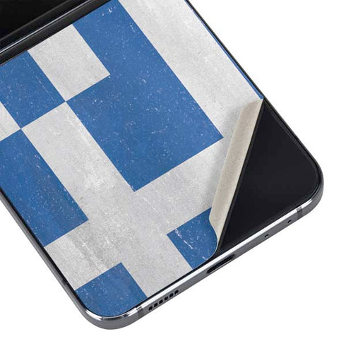 Greece Flag Distressed Galaxy Z Flip5 5G Skin