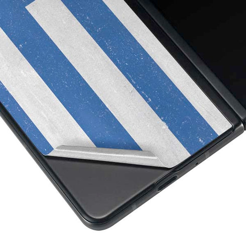 Greece Flag Distressed Galaxy Z Fold3 5G Skin