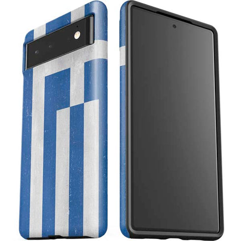 Greece Flag Distressed Google Pixel 6 Case