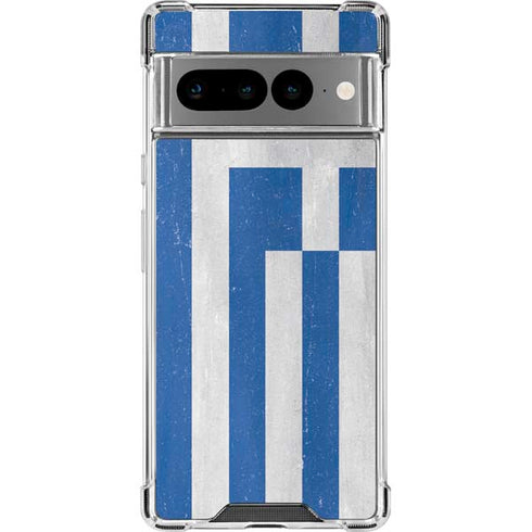 Greece Flag Distressed Google Pixel 7 Pro Clear Case