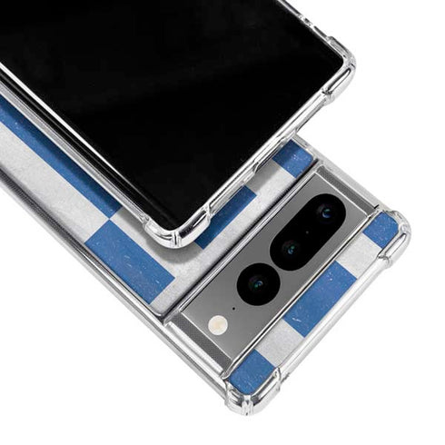 Greece Flag Distressed Google Pixel 7 Pro Clear Case