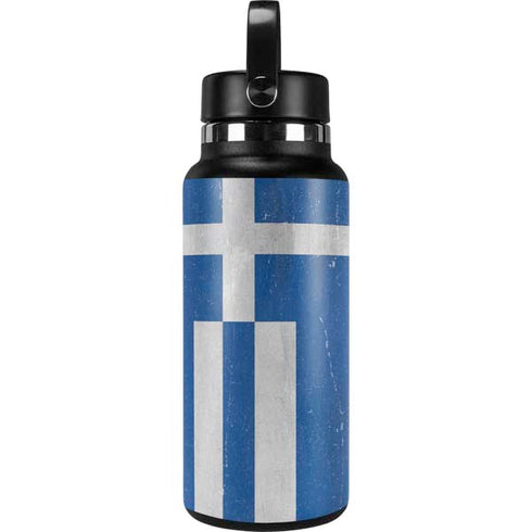 Greece Flag Distressed Hydro Flask 32oz Wide Mouth Skin