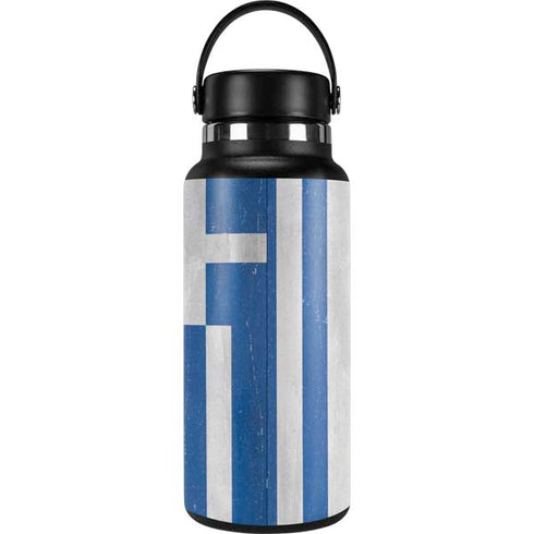 Greece Flag Distressed Hydro Flask 32oz Wide Mouth Skin