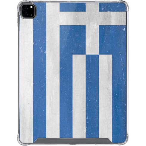 Greece Flag Distressed iPad Pro 12.9in (2020) Clear Case