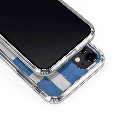 Greece Flag Distressed iPhone 11 Clear Case