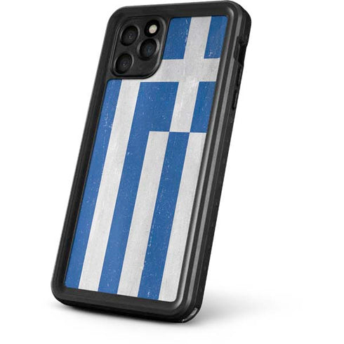 Greece Flag Distressed iPhone 11 Pro Max Waterproof Case
