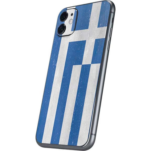Greece Flag Distressed iPhone 11 Skin