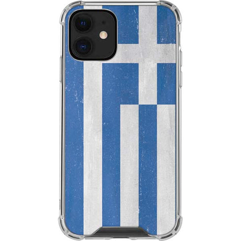 Greece Flag Distressed iPhone 12 Mini Clear Case