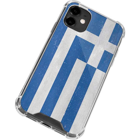 Greece Flag Distressed iPhone 12 Mini Clear Case