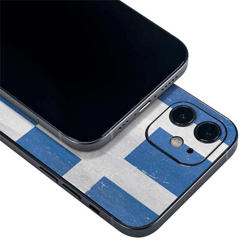 Greece Flag Distressed iPhone 12 Mini Skin