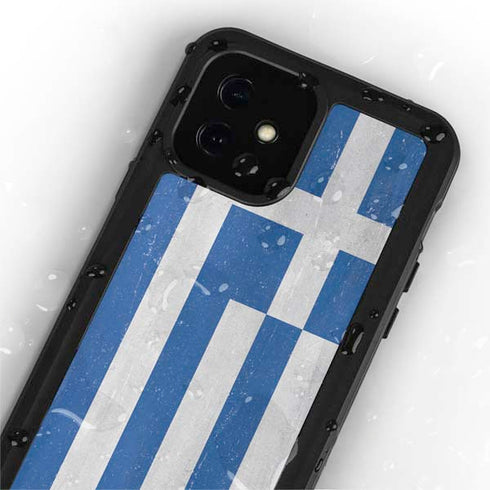 Greece Flag Distressed iPhone 12 Mini Waterproof Case