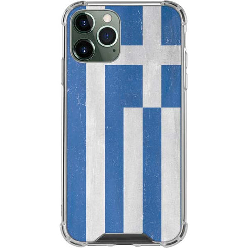 Greece Flag Distressed iPhone 12 Pro Max Clear Case