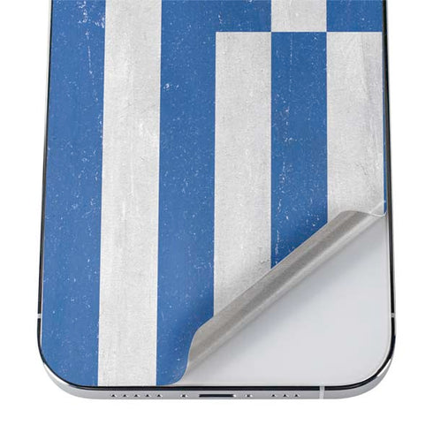 Greece Flag Distressed iPhone 12 Pro Max Skin