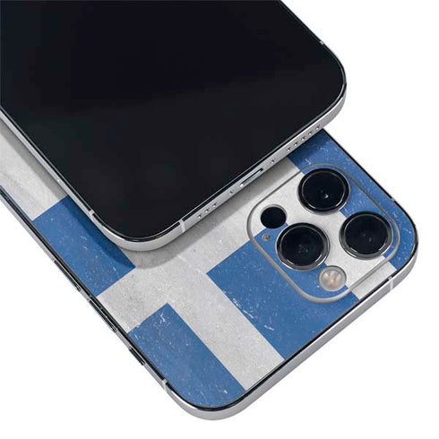 Greece Flag Distressed iPhone 12 Pro Max Skin