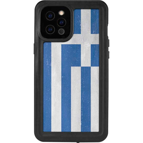 Greece Flag Distressed iPhone 12 Pro Max Waterproof Case