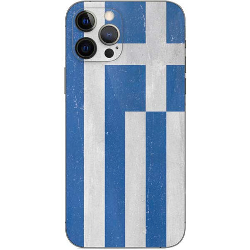 Greece Flag Distressed iPhone 12 Pro Skin