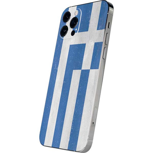 Greece Flag Distressed iPhone 12 Pro Skin