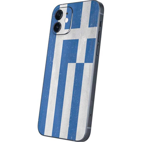 Greece Flag Distressed iPhone 12 Skin