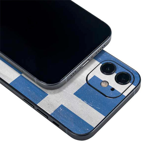 Greece Flag Distressed iPhone 12 Skin