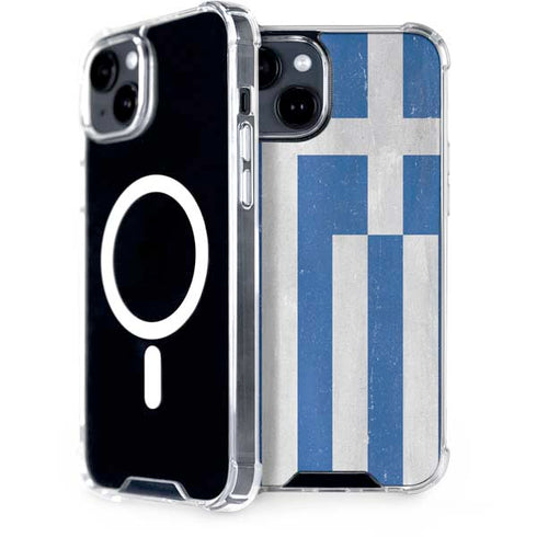 Greece Flag Distressed iPhone 13 MagSafe Case