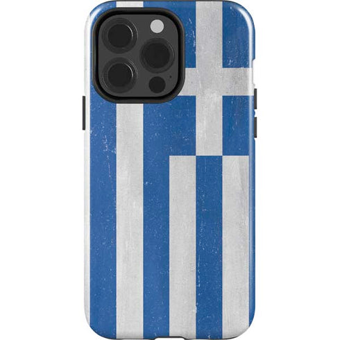 Greece Flag Distressed iPhone 13 Pro Impact Case