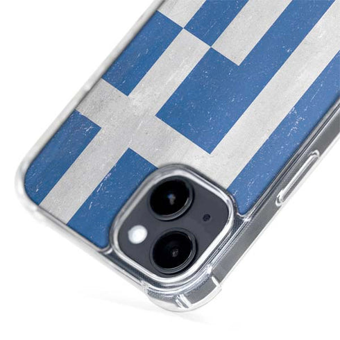 Greece Flag Distressed iPhone 14 Plus MagSafe Case