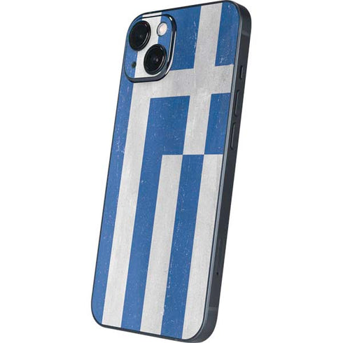 Greece Flag Distressed iPhone 15 Plus Skin