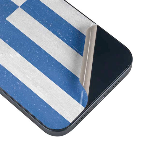 Greece Flag Distressed iPhone 15 Plus Skin