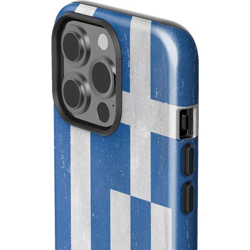 Greece Flag Distressed iPhone 14 Pro Impact Case