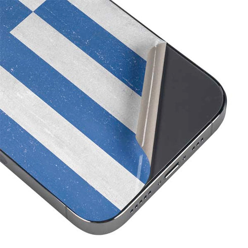 Greece Flag Distressed iPhone 14 Pro Max Skin