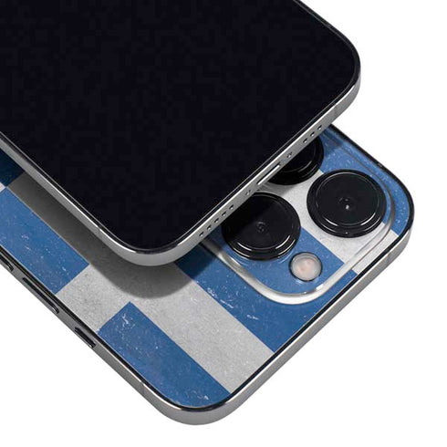 Greece Flag Distressed iPhone 14 Pro Max Skin