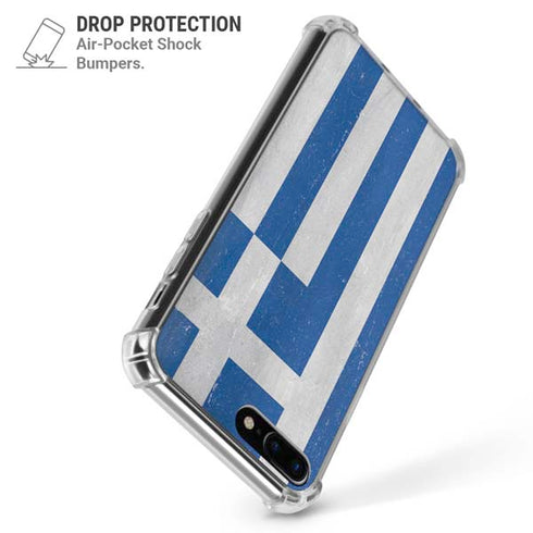 Greece Flag Distressed iPhone 7/8 Plus Clear Case