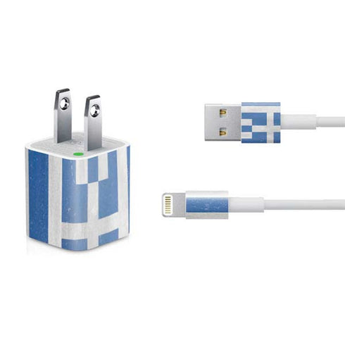 Greece Flag Distressed iPhone Charger (5W USB) Skin