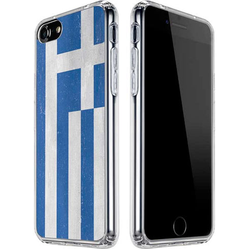 Greece Flag Distressed iPhone SE (2nd & 3rd Gen) Clear Case