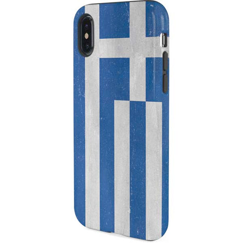 Greece Flag Distressed iPhone X Pro Case