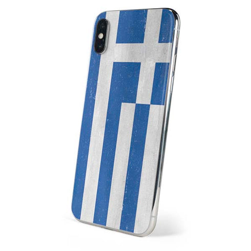 Greece Flag Distressed iPhone X Skin