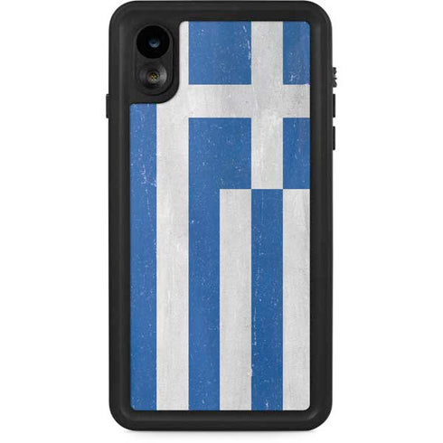Greece Flag Distressed iPhone XR Waterproof Case