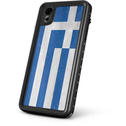 Greece Flag Distressed iPhone XR Waterproof Case