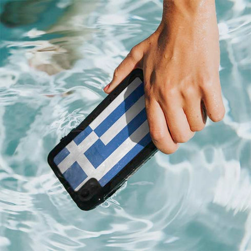 Greece Flag Distressed iPhone XR Waterproof Case