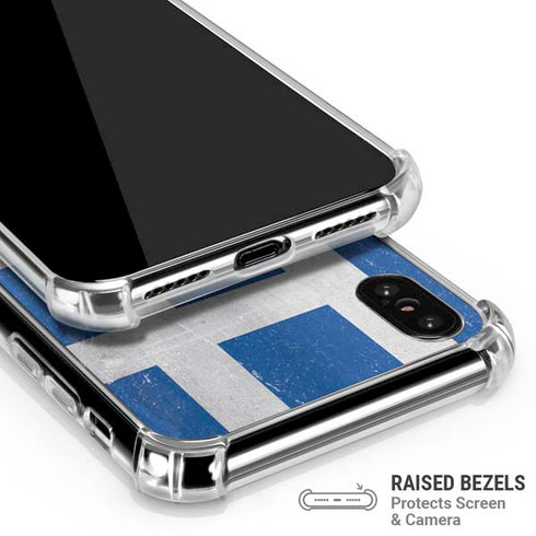 Greece Flag Distressed iPhone XS Max Clear Case