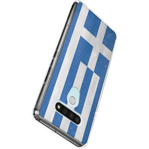 Greece Flag Distressed LG Stylo 6 Clear Case