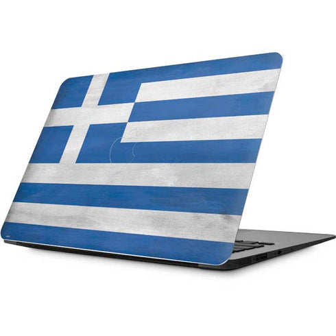 Greece Flag Distressed Apple MacBook Skin