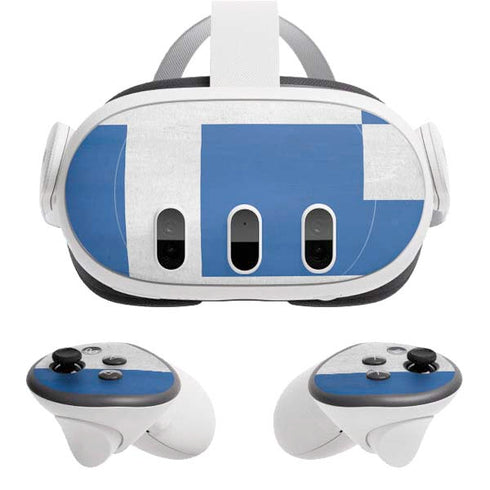 Greece Flag Distressed Meta Quest 3 Skin