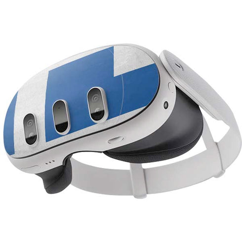 Greece Flag Distressed Meta Quest 3 Skin