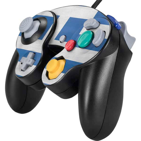 Greece Flag Distressed Nintendo GameCube Controller Skin
