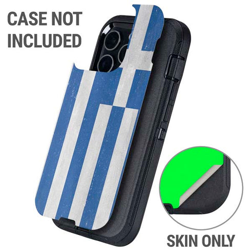Greece Flag Distressed Otterbox Defender iPhone Skin
