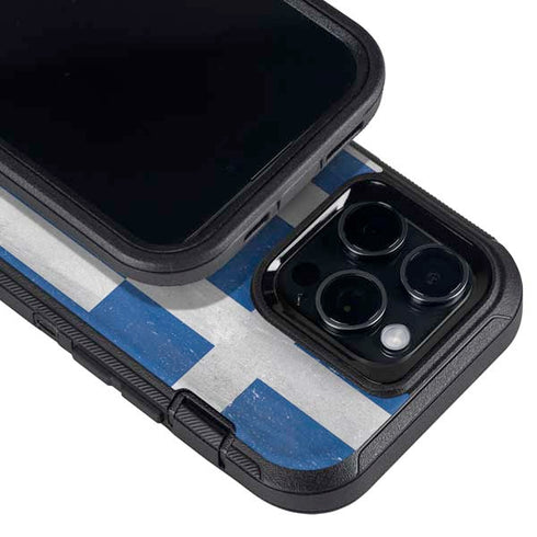 Greece Flag Distressed Otterbox Defender iPhone Skin