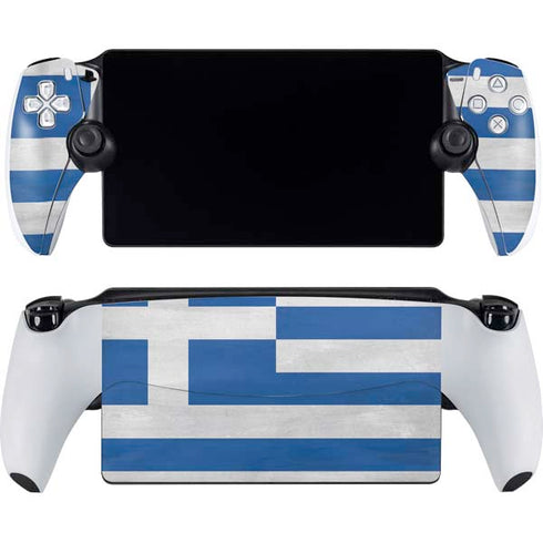 Greece Flag Distressed PlayStation Portal Remote Player Skin
