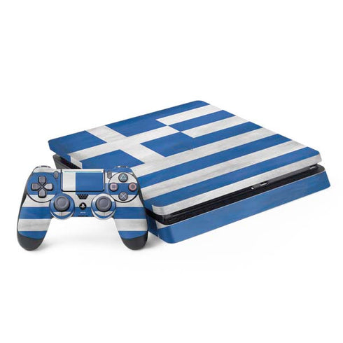 Greece Flag Distressed PS4 Slim Bundle Skin