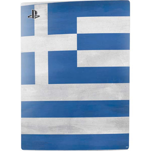 Greece Flag Distressed PS5 Console Skin